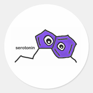 Serotonin Neurotransmitter Classic Round Sticker