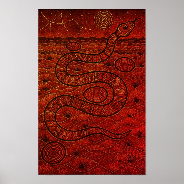 Serpent Aboriginal Dot Poster (Front)