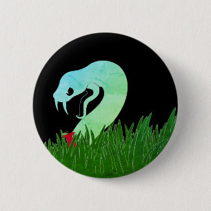 Serpent and apple BLACK pin/ 6 Cm Round Badge