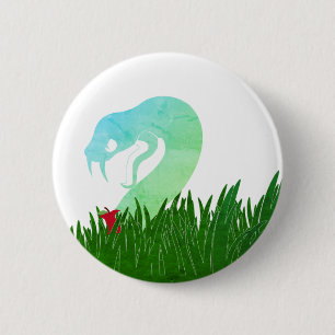 Serpent and apple pin/ 6 cm round badge