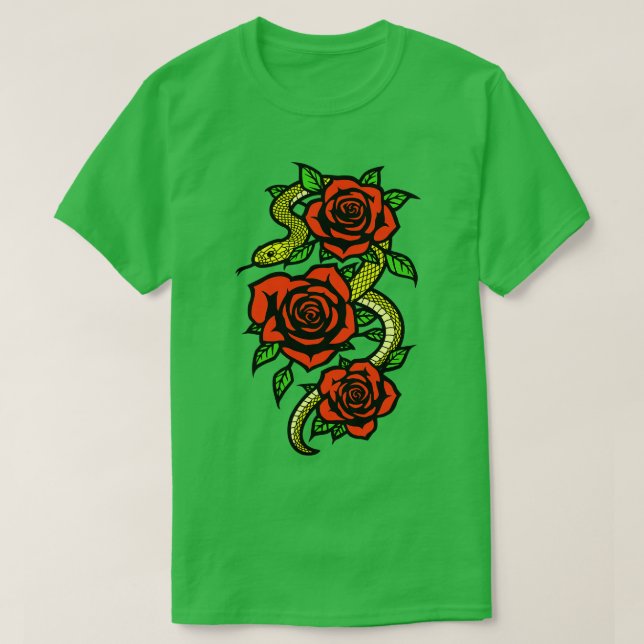 Serpent and Rose T-Shirt (Design Front)