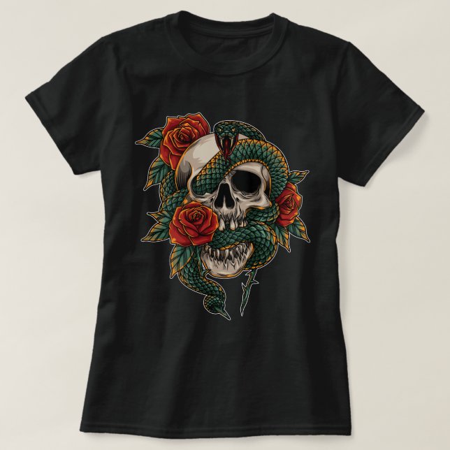 Serpent and Skull T-Shirt (Design Front)