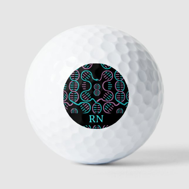 Serpent Chasing Tail Pattern Nurse Monogram Golf Balls (Front)