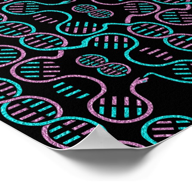 Serpent Chasing Tail Seamless Pattern Poster (Corner)
