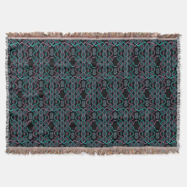 Serpent Chasing Tail Seamless Pattern Throw Blanket (Front)