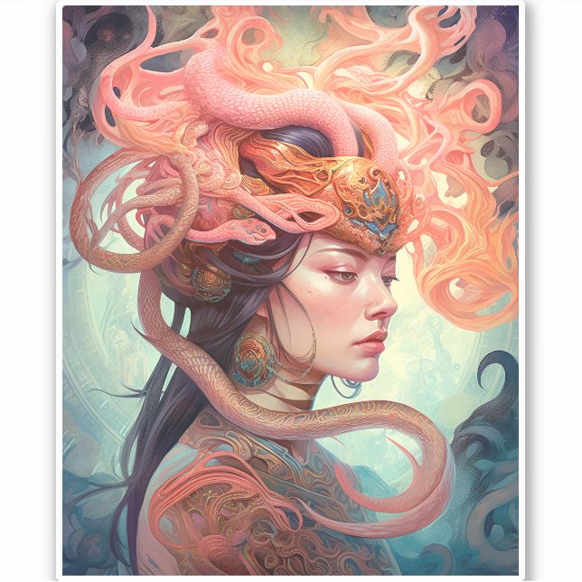 Serpent Hair Lady Fantasy Art (Front)