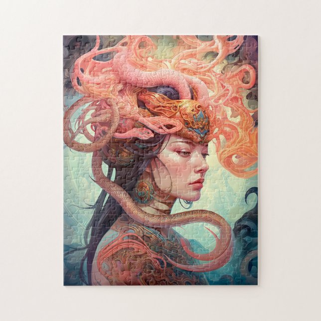 Serpent Hair Lady Fantasy Art Jigsaw Puzzle (Vertical)