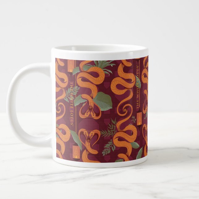 Serpent Luxe Pattern - The White Lotus Large Coffee Mug (Left)