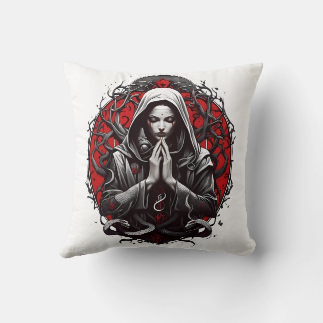 Serpent Priestess of the Shadow Grove Cushion (Back)