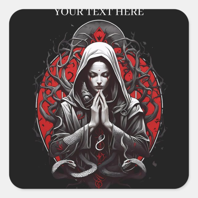 Serpent Priestess of the Shadow Grove Square Sticker (Front)