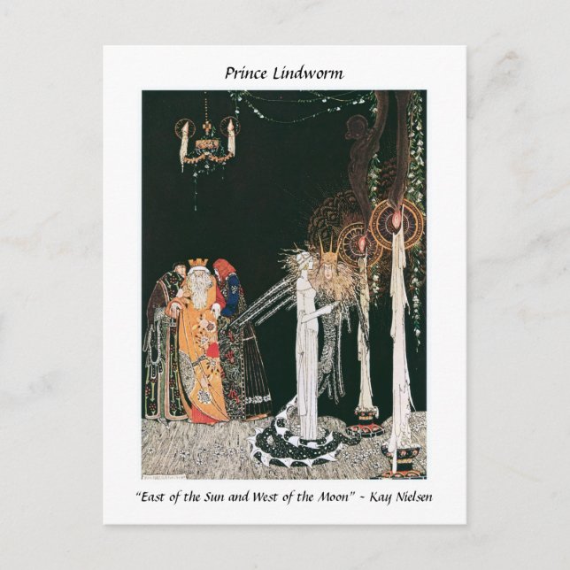 Serpent Prince Wedding Art Nouveau fantasy Postcard (Front)