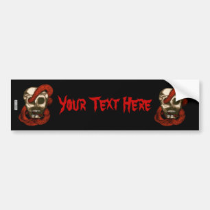 Serpent & Skull (Red) Bumper Sticker