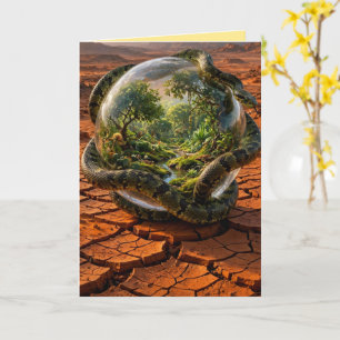 Serpent & the Orb of Eden Surreal Dreamscape Card