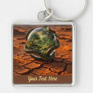 Serpent & the Orb of Eden Surreal Dreamscape Key Ring