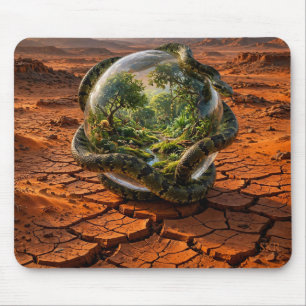 Serpent & the Orb of Eden Surreal Dreamscape Mouse Mat