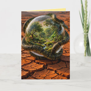 Serpent & the Orb of Eden Surreal Dreamscape Thank You Card