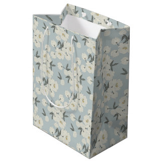 Serpentine Peony- offwhite and light blue Medium Gift Bag