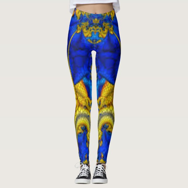 Serpentine Sapphire Blue Avatar Leggings (Front)