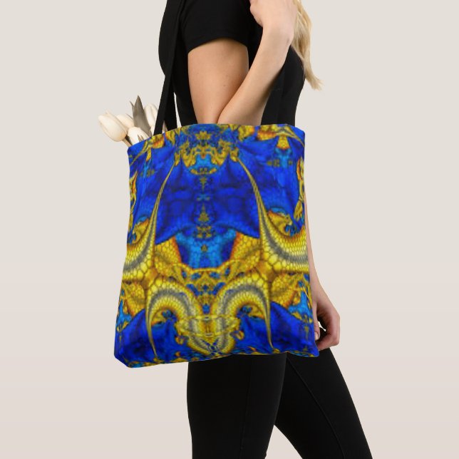 Serpentine Sapphire Blue Avatar Tote Bag (Close Up)