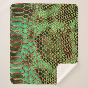 Serpentine Style: Exotic Skin Background Sherpa Blanket
