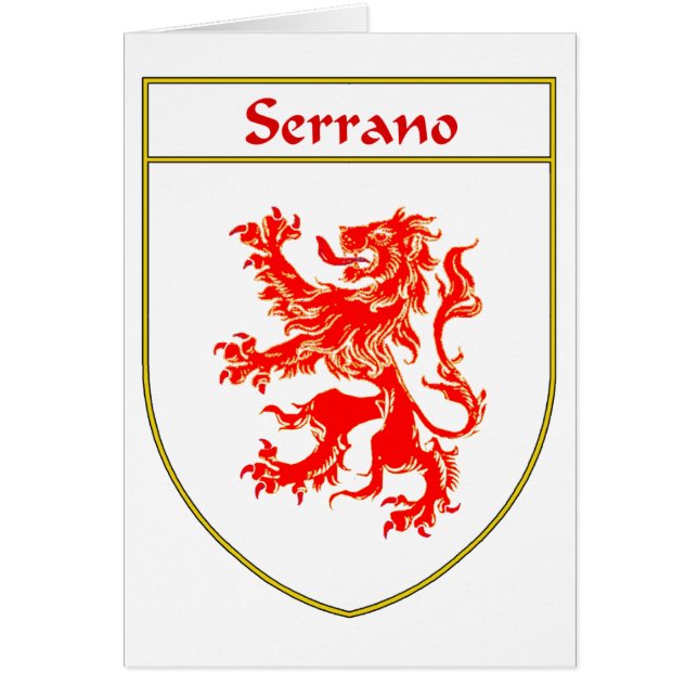Serrano Coat of Arms/Family Crest (Front)
