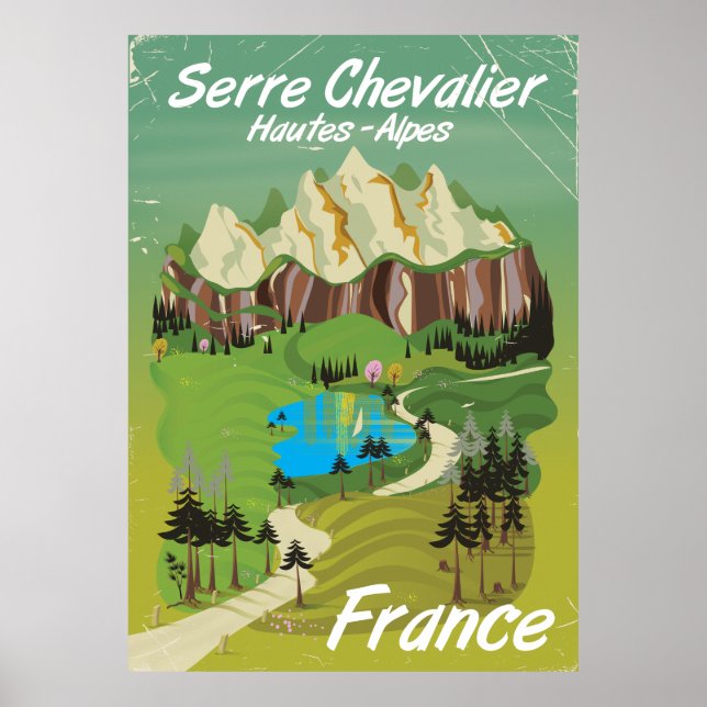 Serre Chevalier, France ski travel poster (Front)