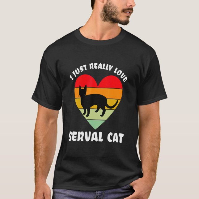 Serval Cat  beloved Cat T-Shirt (Front)