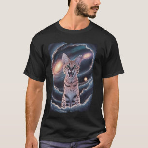 Serval Cat Galaxy Bengal Cat Space Feline 1 T-Shirt