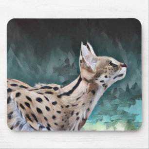Serval Cat Mouse Mat