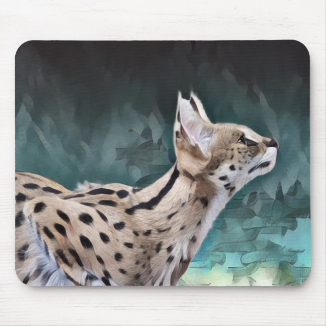 Serval Cat Mouse Mat (Front)