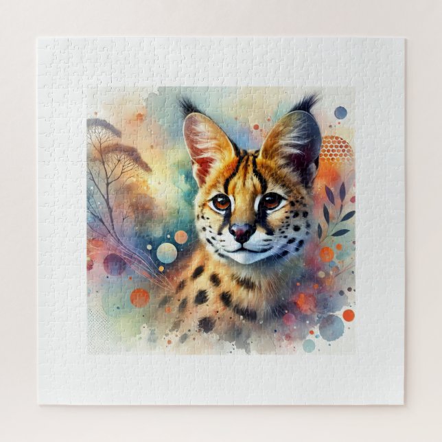 Serval Majesty 020924AREF115 - Watercolor Jigsaw Puzzle (Vertical)