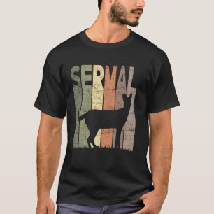 Serval Vintage Serval Cat Retro Wild Cat Zoology T-Shirt
