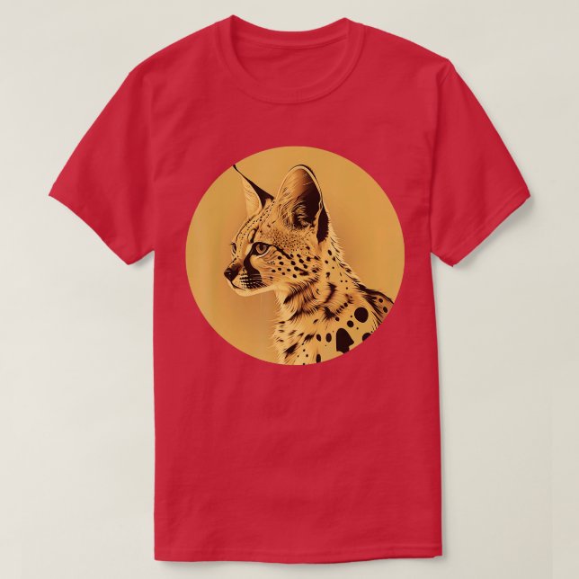 Serval Wild Cat Serval Cat African Wildcat Animal  T-Shirt (Design Front)