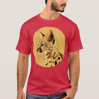 Serval Wild Cat Serval Cat African Wildcat Animal  T-Shirt