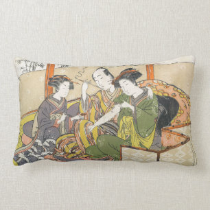 Servant Applying Medicinal to Geisha's Arm ukiyo-e Lumbar Cushion