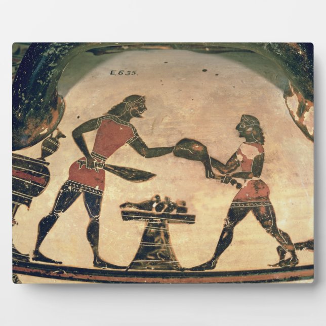 Servants Preparing Food for a Symposium, detail fr Plaque (Front)