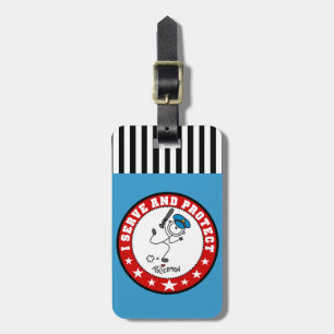 Serve and Protect Policeman Luggage Tag