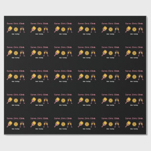 Serve Dink Clink Funny Pickleball Wine Social Club Wrapping Paper