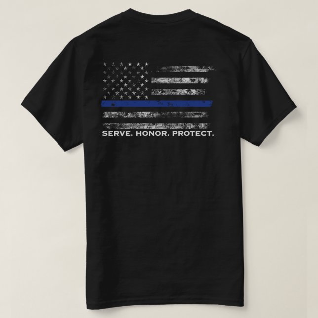 Serve Honour Protect Flag T-Shirt (Design Back)