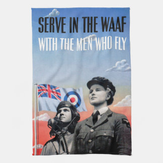 Serve in the WAAF ~ With the Men Who Fly Tea Towel