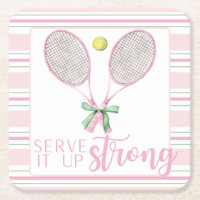 "Serve It Up Strong" Pink Tennis Racket