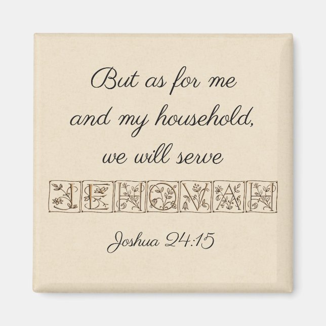 Serve Jehovah...Scripture Magnet~Gold Magnet (Front)
