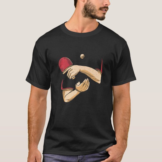 Serve Table Tennis Ball Ping Pong Player Table Ten T-Shirt (Front)