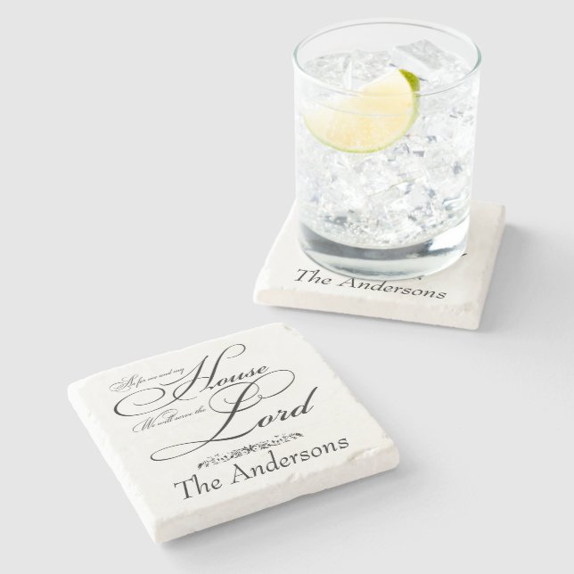 Serve the Lord personalised  Stone Coaster (Side)