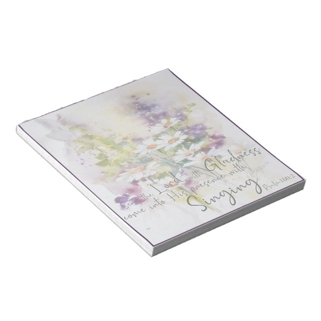 Serve the Lord with gladness floral  Notepad (Angled)