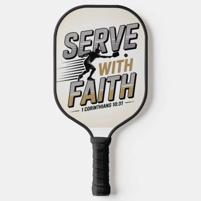 Serve With Faith Christian Pickleball Paddle (Front)