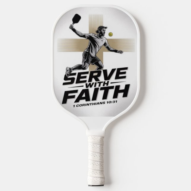 Serve With Faith Christian Pickleball Paddle (Front)
