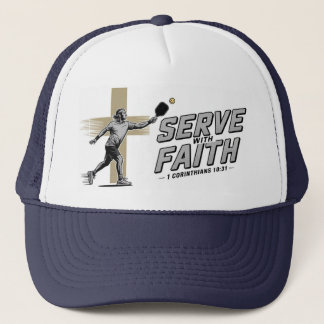 Serve With Faith Christian Pickleball Trucker Hat