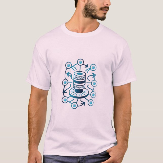 Server Breakdown Funny IT Tech Support T-Shirt (Front)