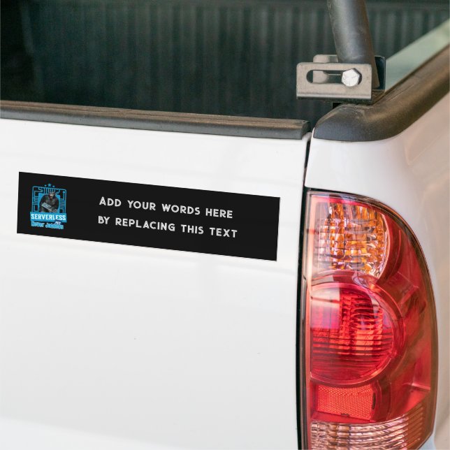 Serverless Funny Monkey Developer Humour Bumper Sticker (On Truck)
